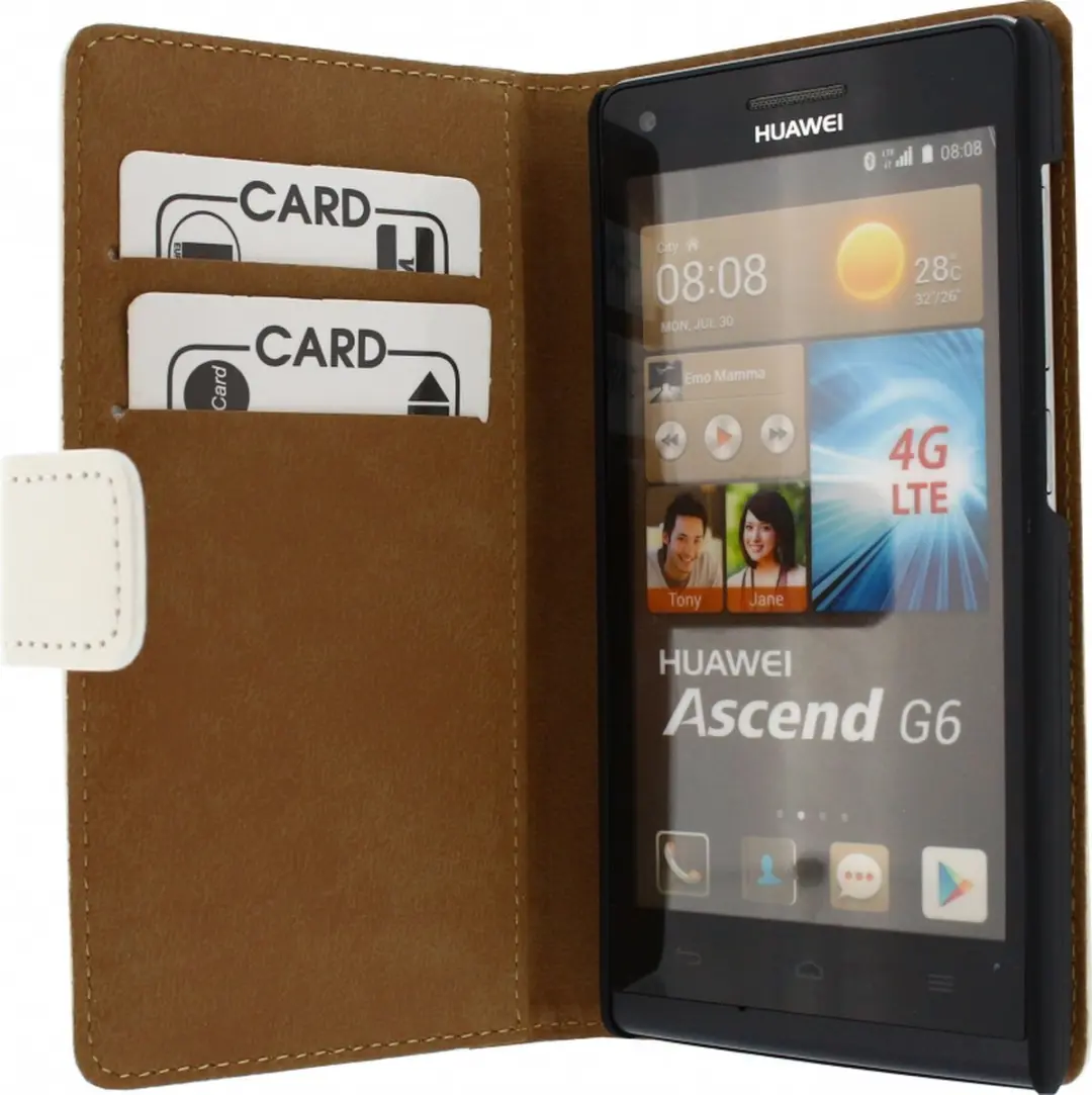 Mobilize Slim Wallet Book Case Huawei Ascend G6 - Wit