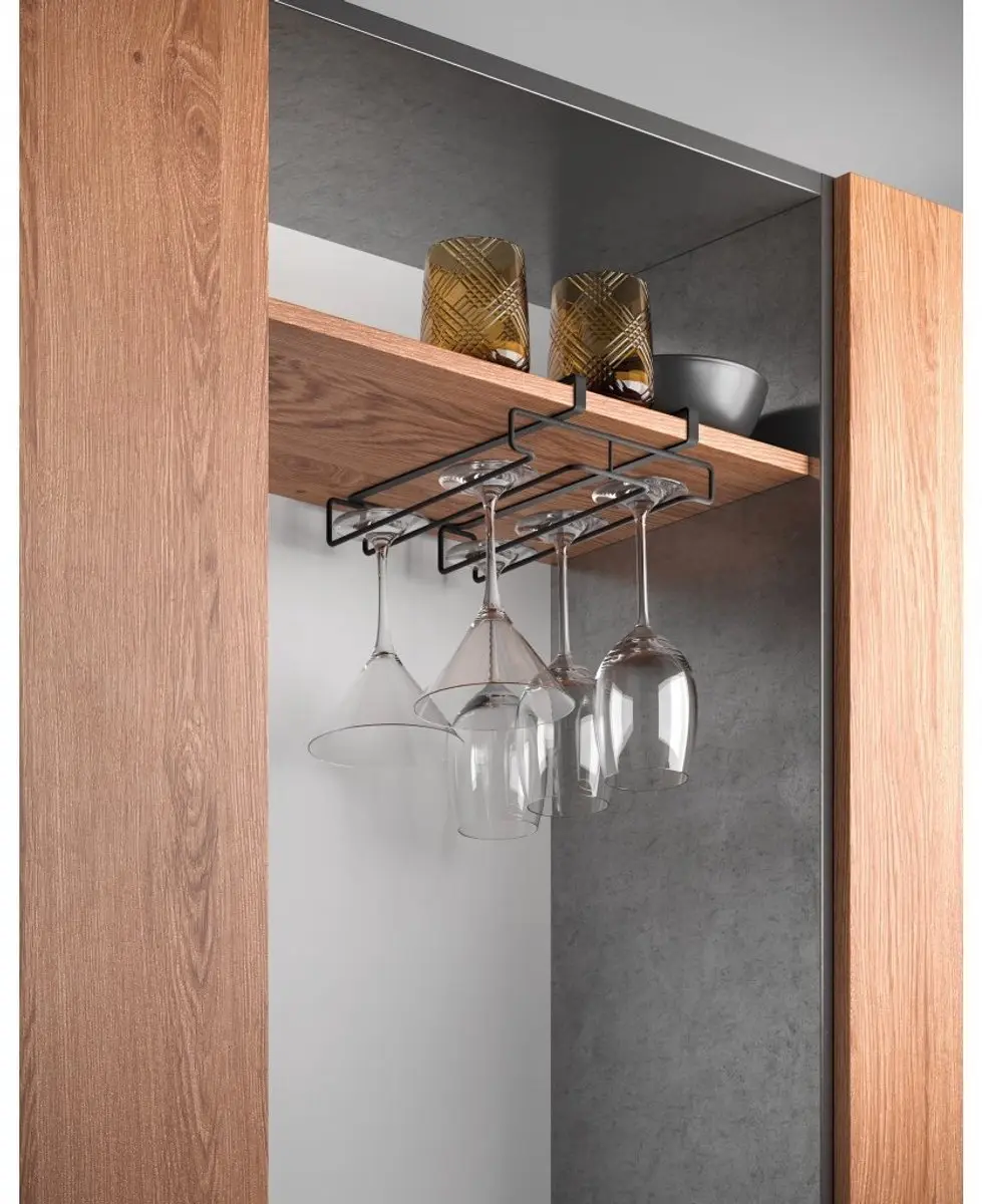 Metaltex Wijnglazenrek MyGlass 8 Glazen - Zwart