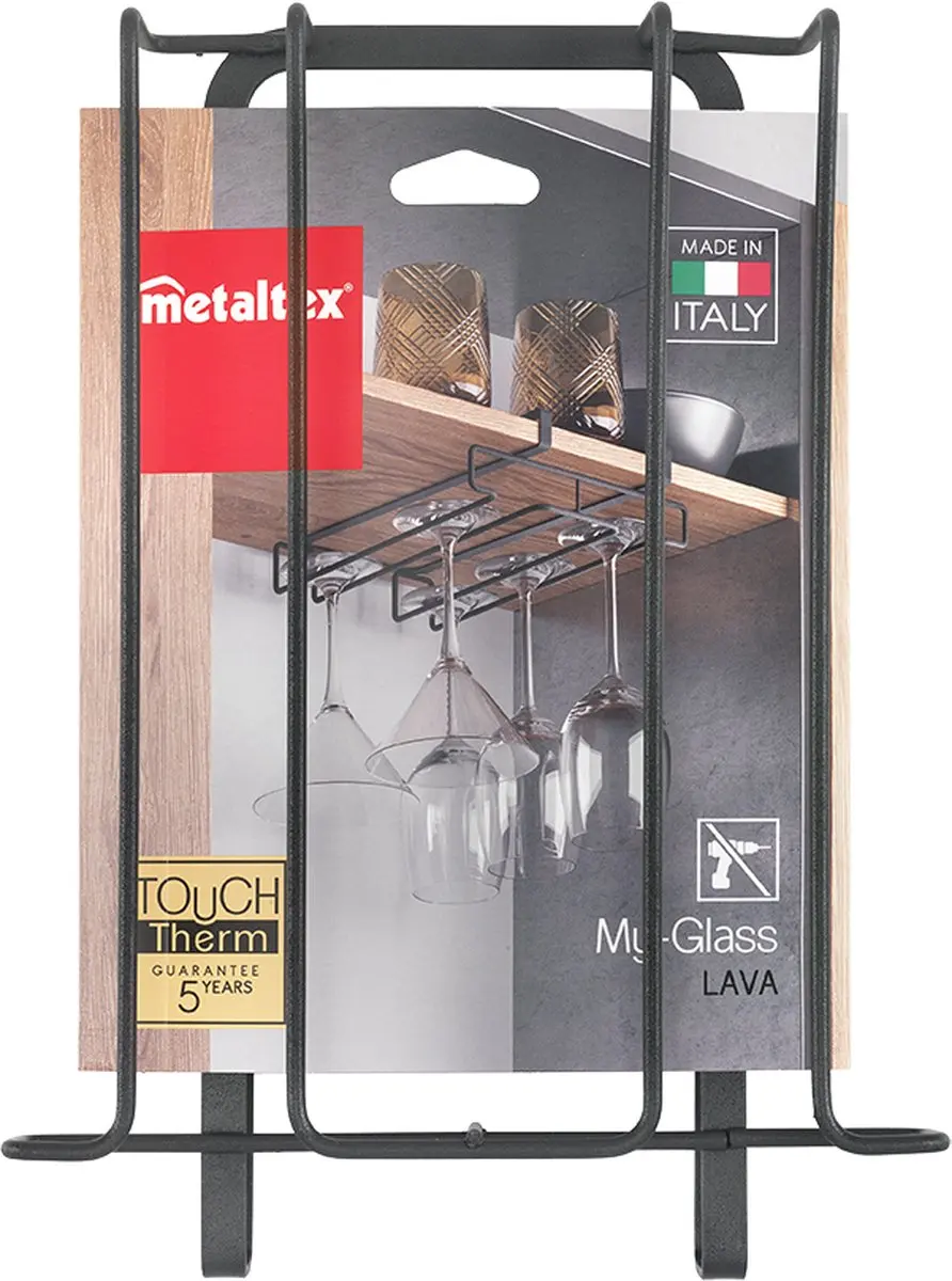 Metaltex Wijnglazenrek MyGlass 8 Glazen - Zwart