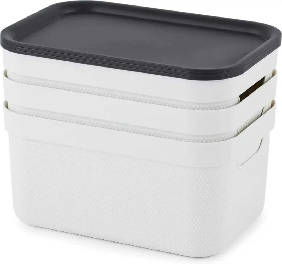 Rotho Jive Opbergboxen Set 3x5L - Wit/Antraciet