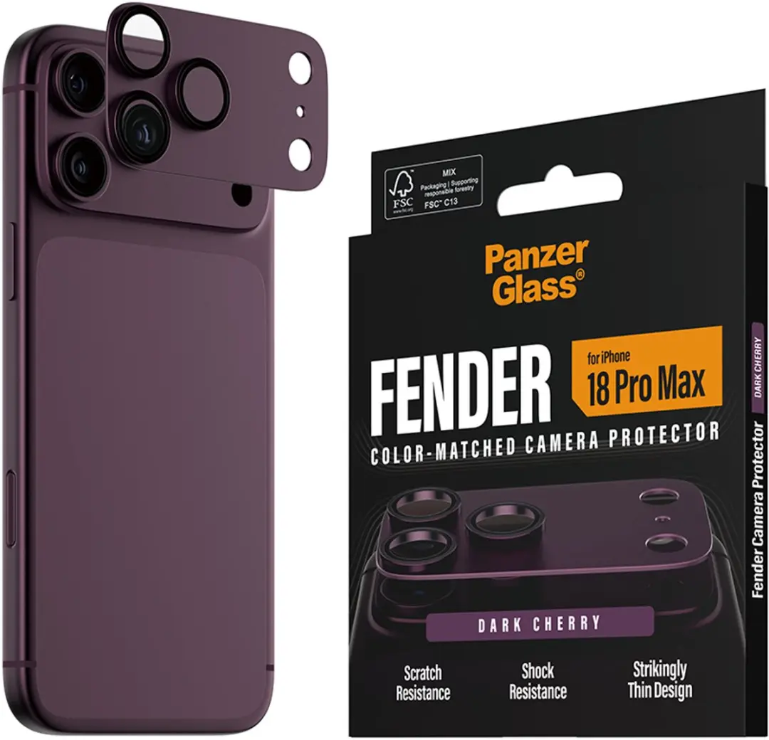 PanzerGlass Fender Camera Protector Dark Cherry iPhone 14 Plus - afbeelding 6 van 6