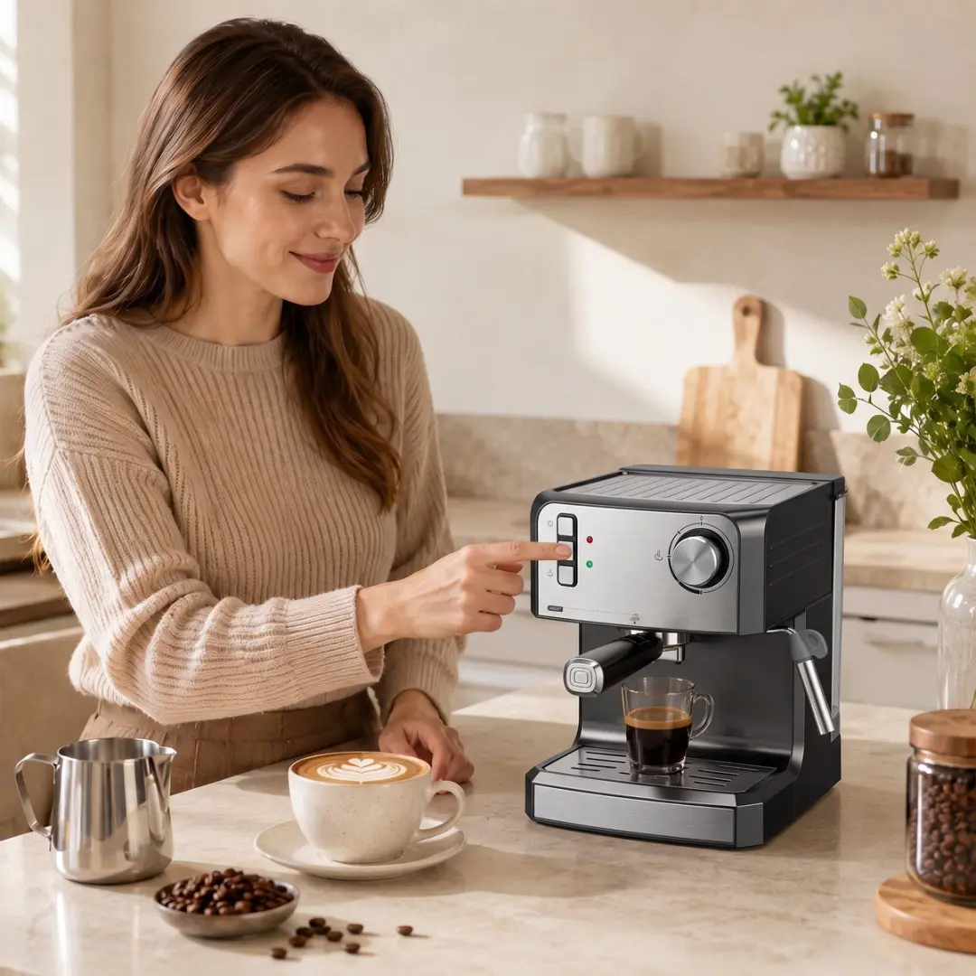 Homcom Halfautomatische Espressomachine 20 bar 850W - Zwart