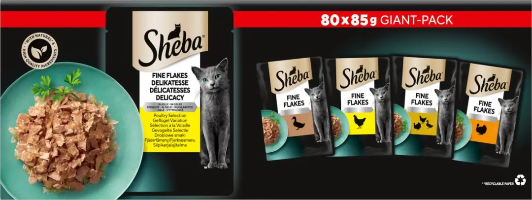 Sheba Délicatesses Gevogelte in Gelei Kattenvoer - 80x85g