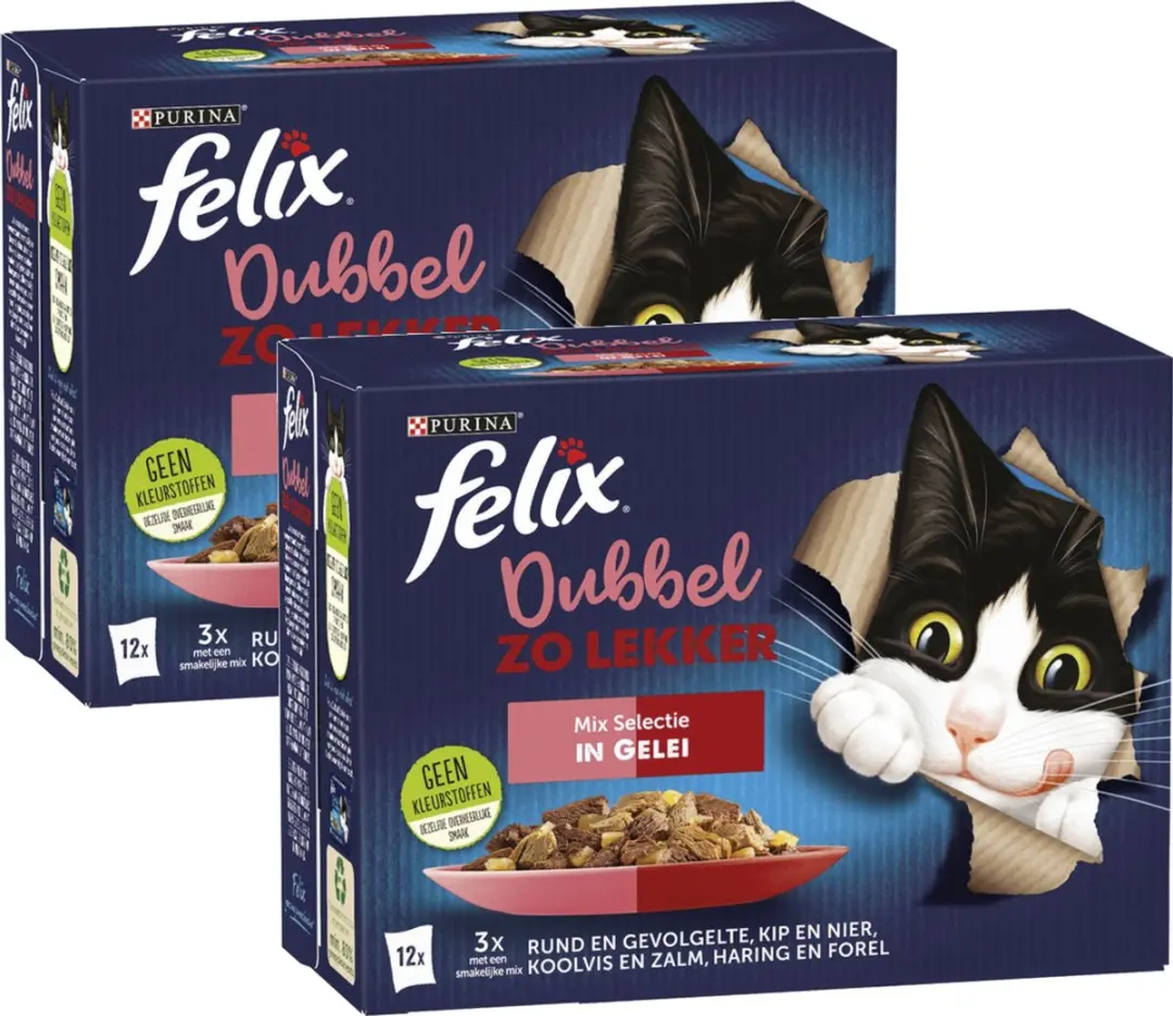 Felix Dubbel Zo Lekker Mix Selectie In Gelei Kattennatvoer