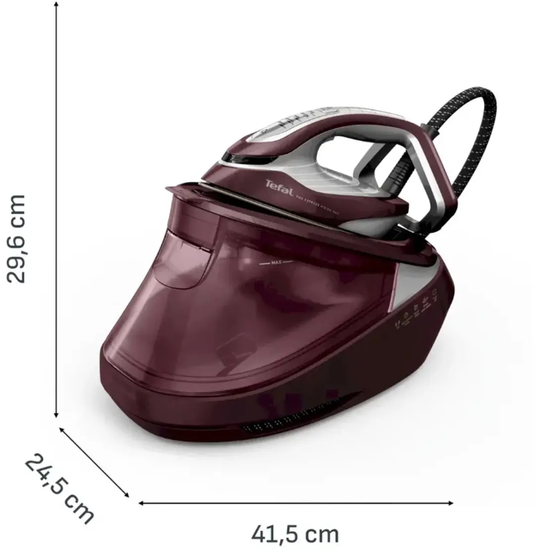 Tefal Pro Express Vision Max GV9921E0 Stoomgenerator - 3000W - 9 bar - Bordeauxrood