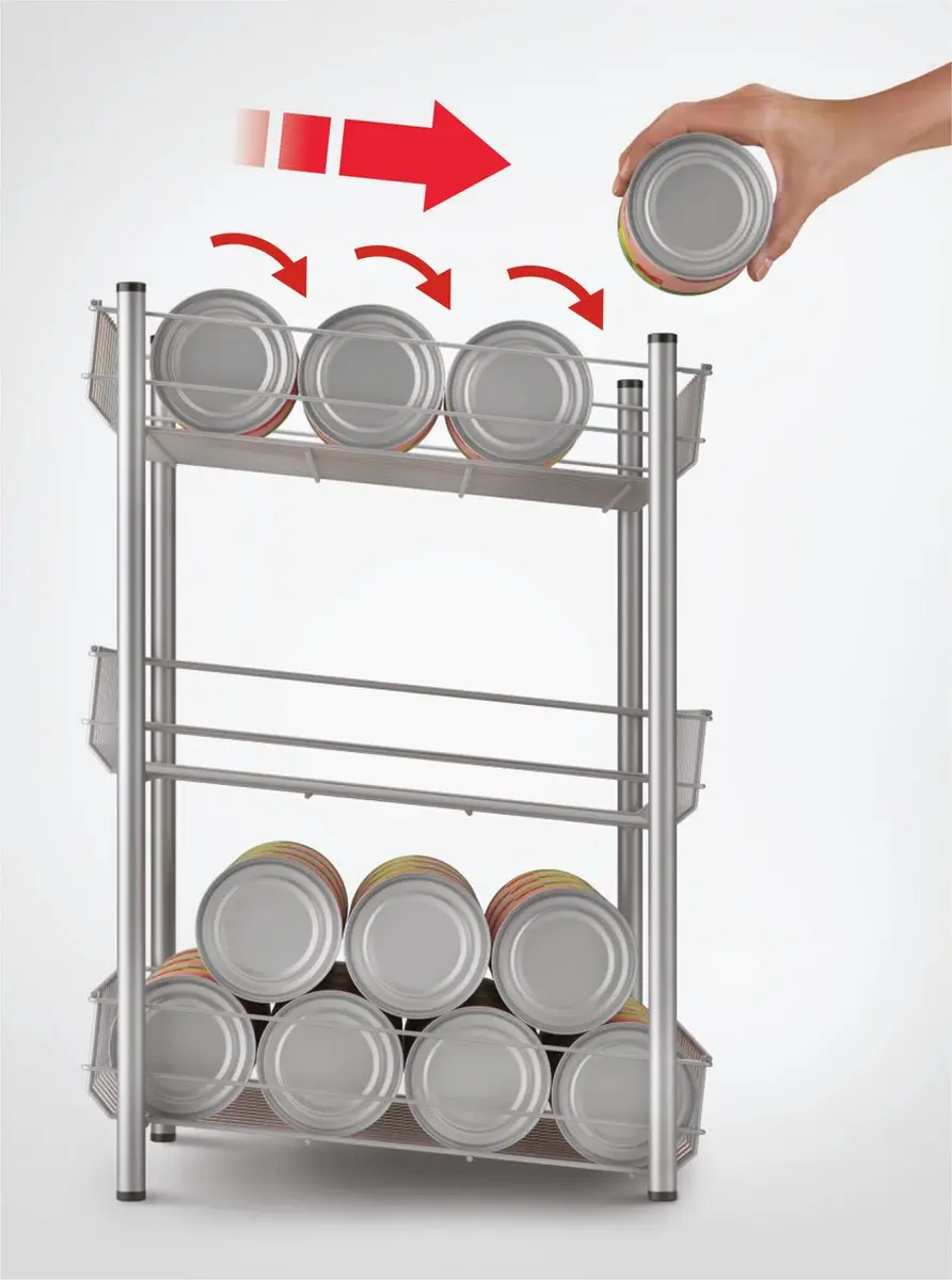 Metaltex Dispenso Keukenrek 60 Blikjes - 40x31x45cm - Zilvergrijs