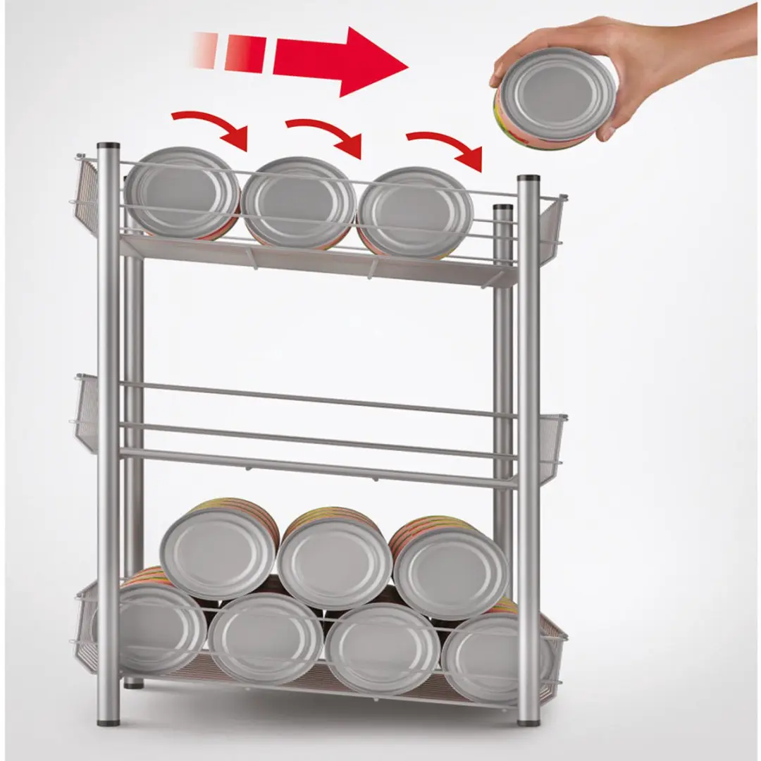 Metaltex Dispenso Keukenrek 60 Blikjes - 40x31x45cm - Zilvergrijs