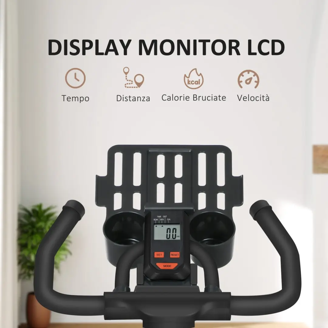 ECTEATOY Hometrainer - 8 kg Vliegwiel - LCD-scherm - Zwart - afbeelding 6 van 6