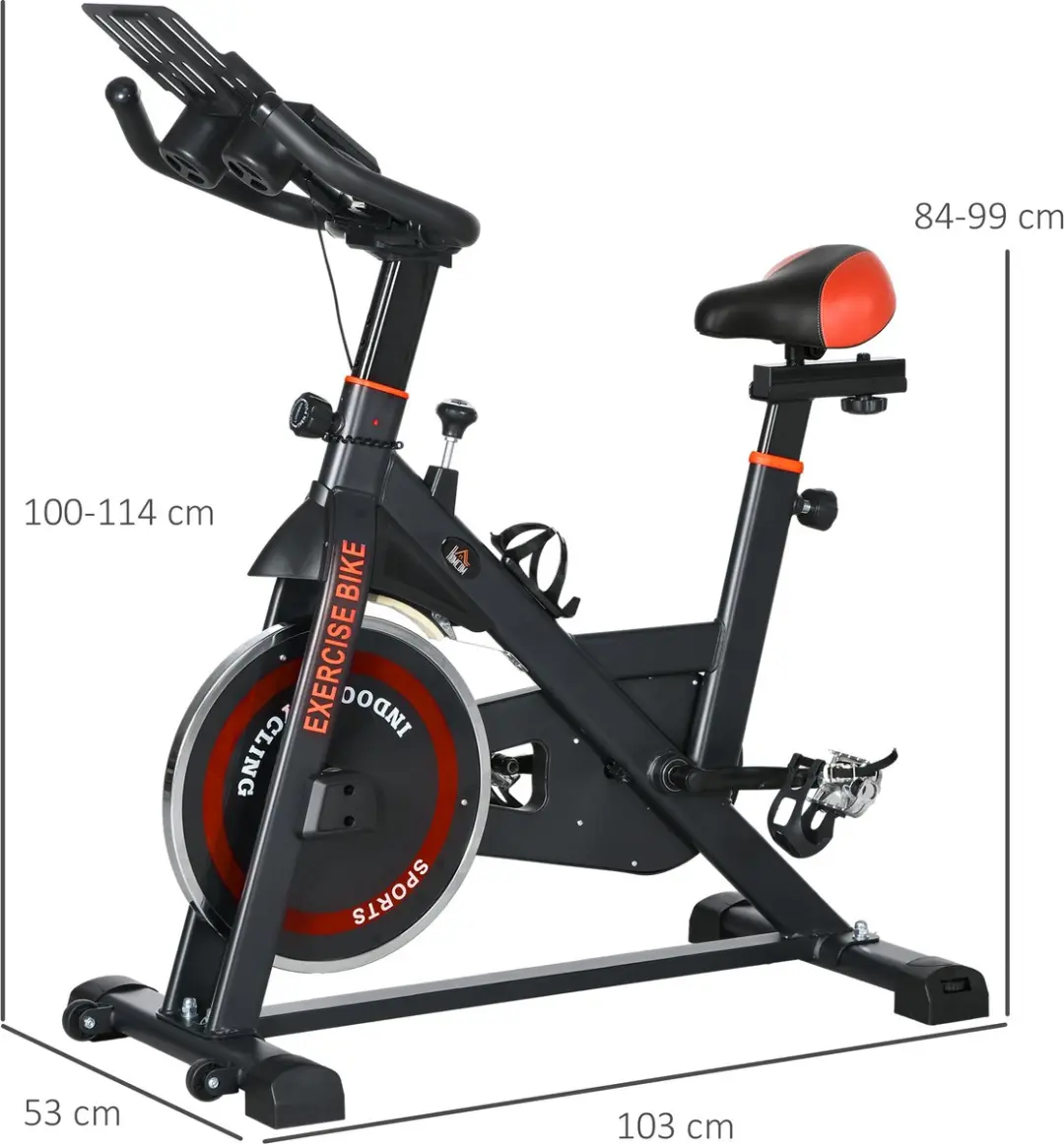 ECTEATOY Hometrainer - 8 kg Vliegwiel - LCD-scherm - Zwart