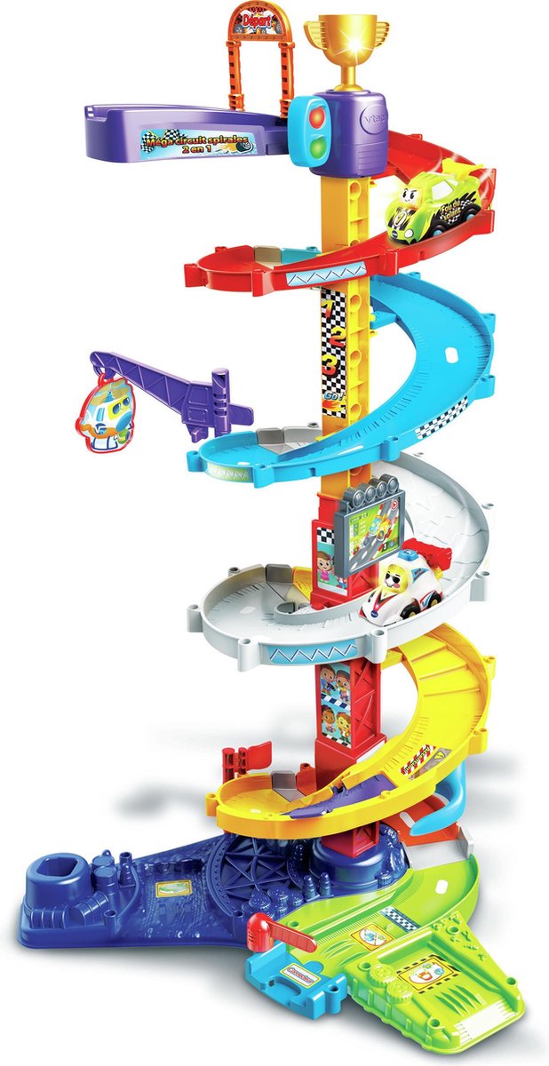 VTech - Tut Tut Bolides - 2 in 1 spiraalvormig megacircuit (+ titouan, gek op het wiel)
