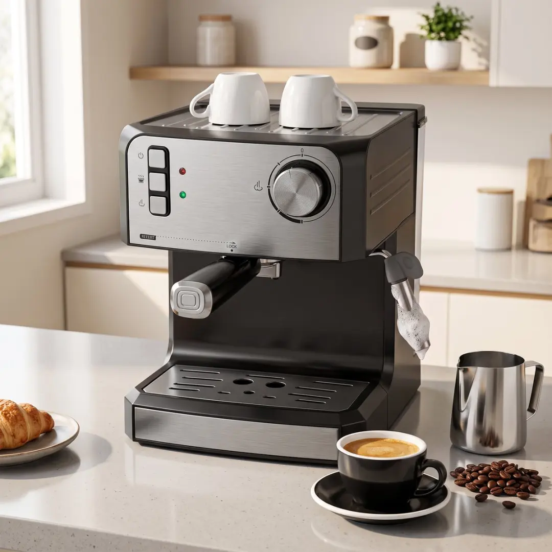 ECTEATOY Piston Espressomachine - 20 Bar - 1,6L - 850W - Zwart