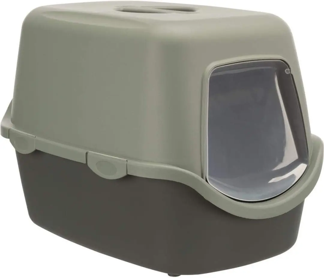 Trixie Be Eco Kattenbak Vico Met Kap - Gerecycled - Antraciet/Groen 56x40x40cm - afbeelding 6 van 6