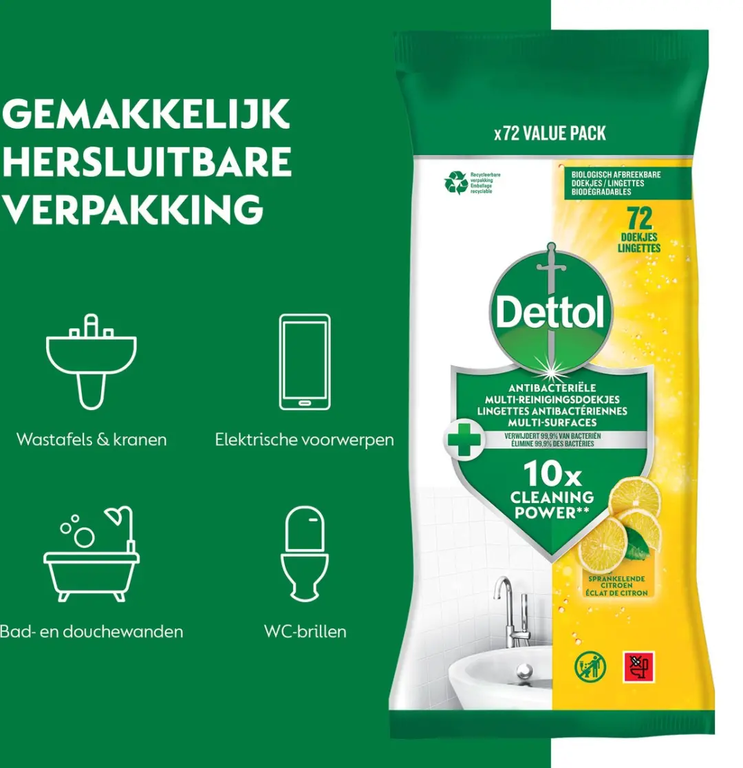 Dettol Doekjes Citrus - 72 Stuks