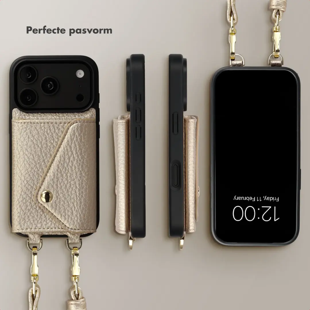 Selencia Sera Koordhoes iPhone 17 Pro - 3 Pasjes - Champagne