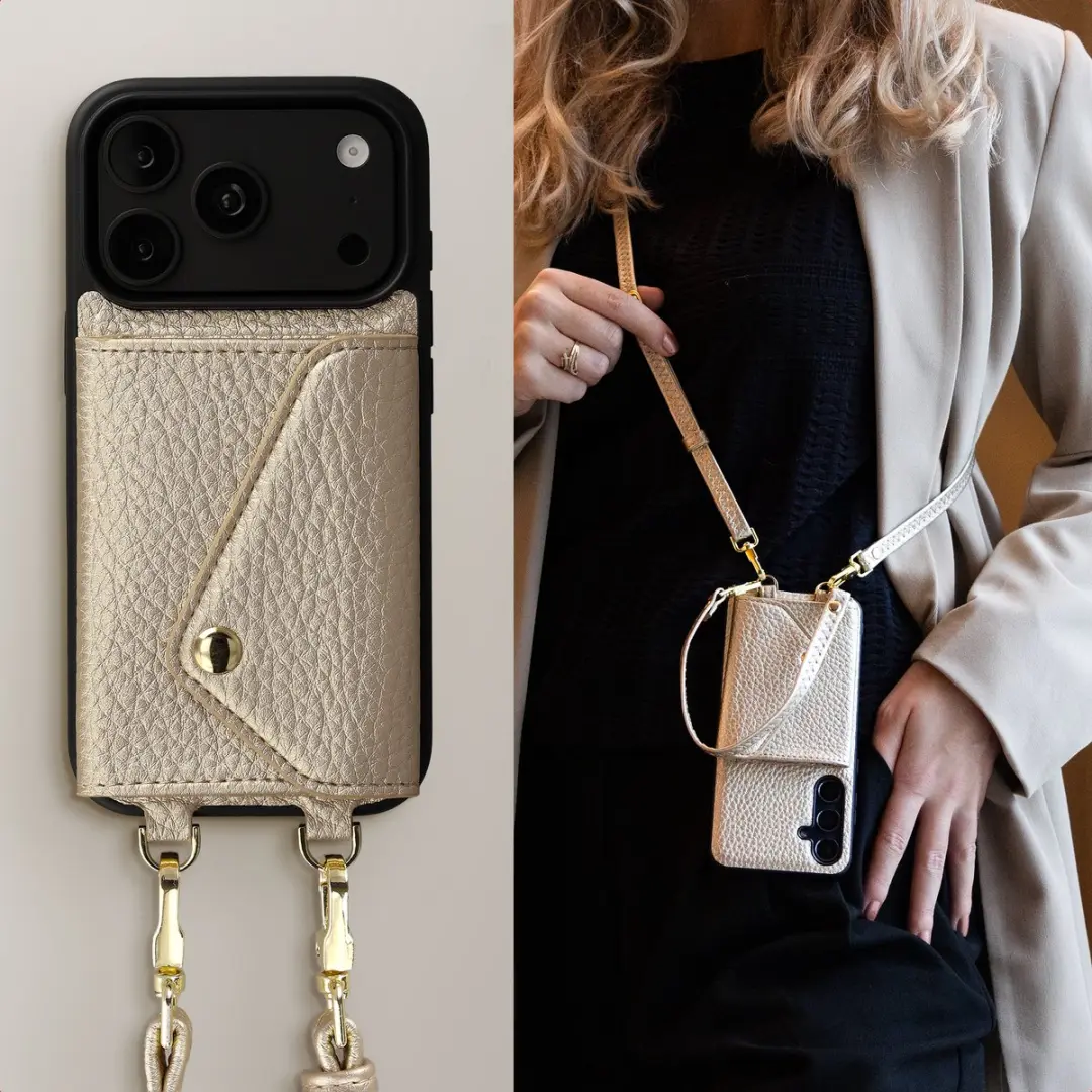 Selencia Sera Koordhoes iPhone 17 Pro - 3 Pasjes - Champagne