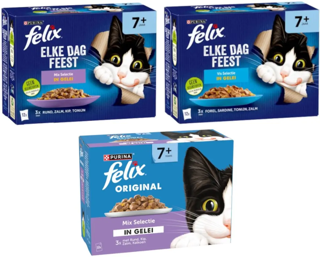 Felix Original Elke Dag Feest Senior 7+ Proefpakket 3060g