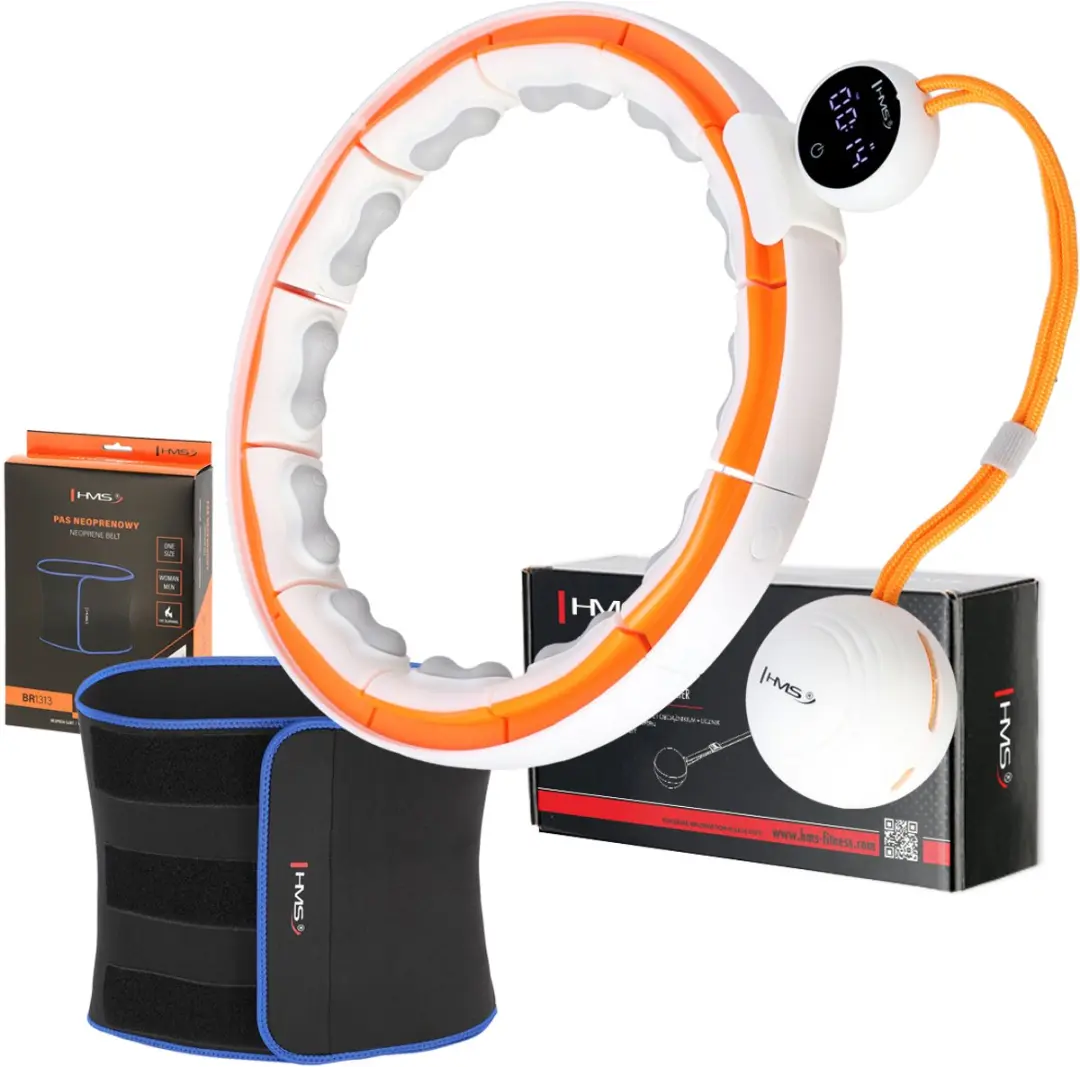 HMS HHM21 Magnetische Hula-hoop 134cm - Wit/Oranje - afbeelding 5 van 6
