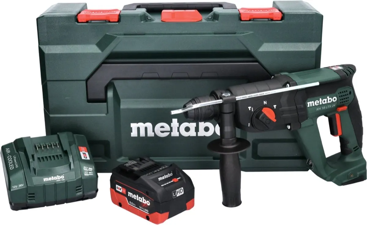 Metabo KH 18 LTX 24 Accu Combihamer - 18V 2.1J SDS-plus - 8.0Ah + Lader - afbeelding 4 van 5
