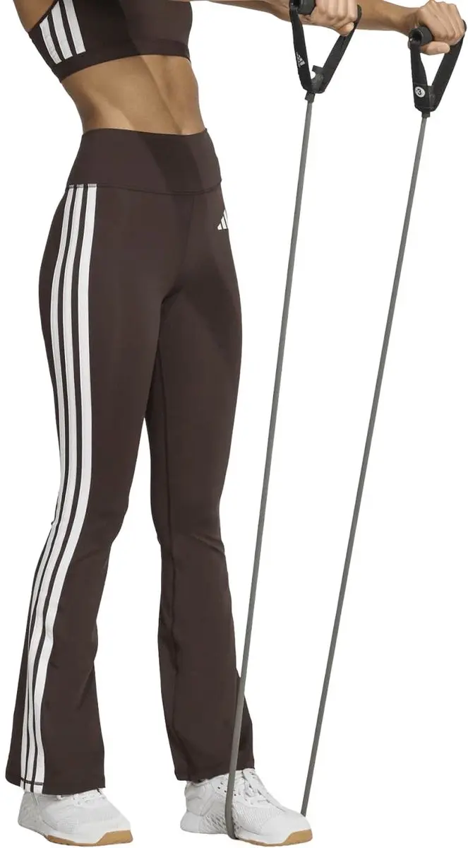 adidas Optime Essentials Flared Legging Dames L - Donkerbruin/Wit