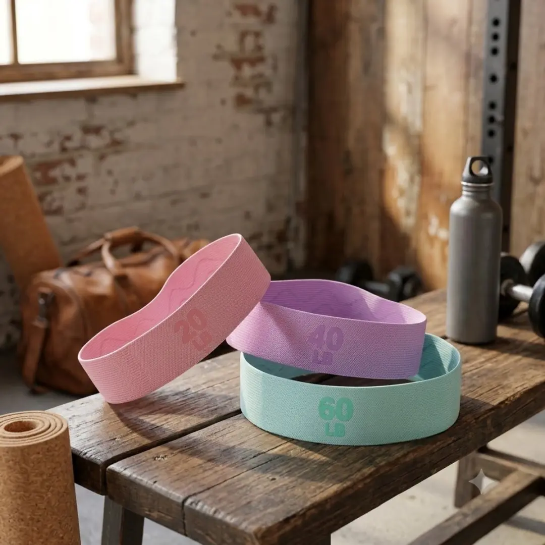 NUVEX Pilates Weerstandsbanden Set 3 Stuks - Roze/Paars/Mintgroen