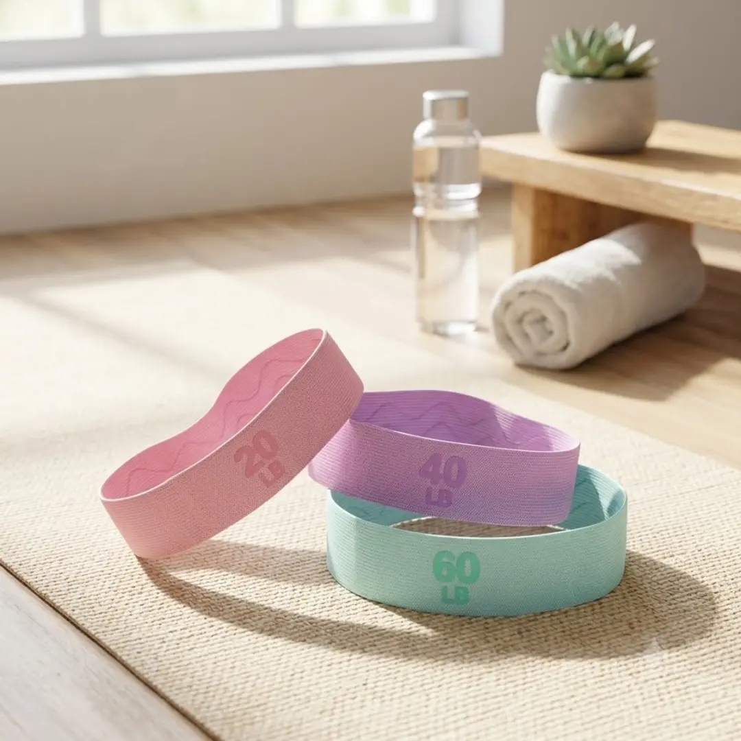 NUVEX Pilates Weerstandsbanden Set 3 Stuks - Roze/Paars/Mintgroen
