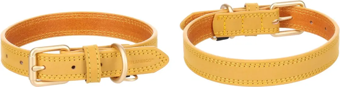 Flamingo Hond Halsband Virginia Geel S/M 31-39cm