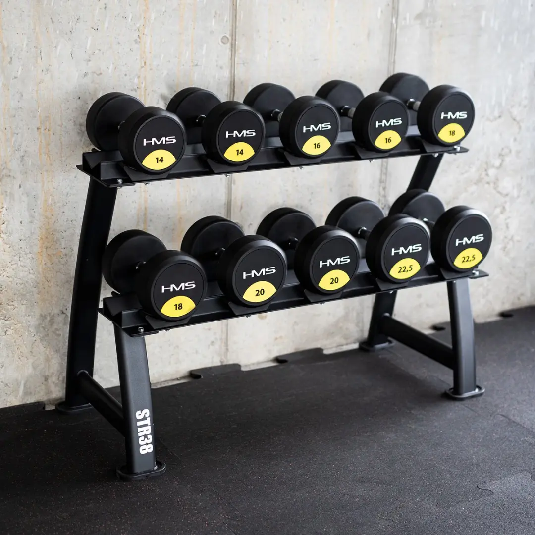 HMS STR38 Dumbbell Rek - Dubbel Niveau - Zwart