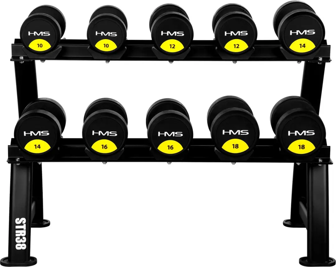 HMS STR38 Dumbbell Rek - Dubbel Niveau - Zwart