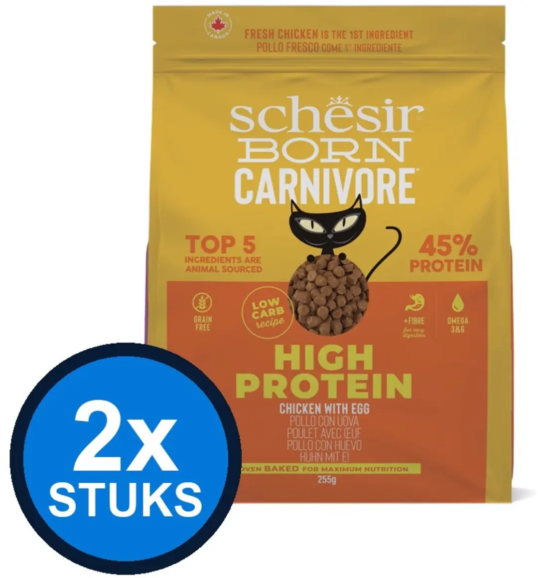 Schesir Born Carnivore Kip & Ei Droogvoer 2x 1,25kg