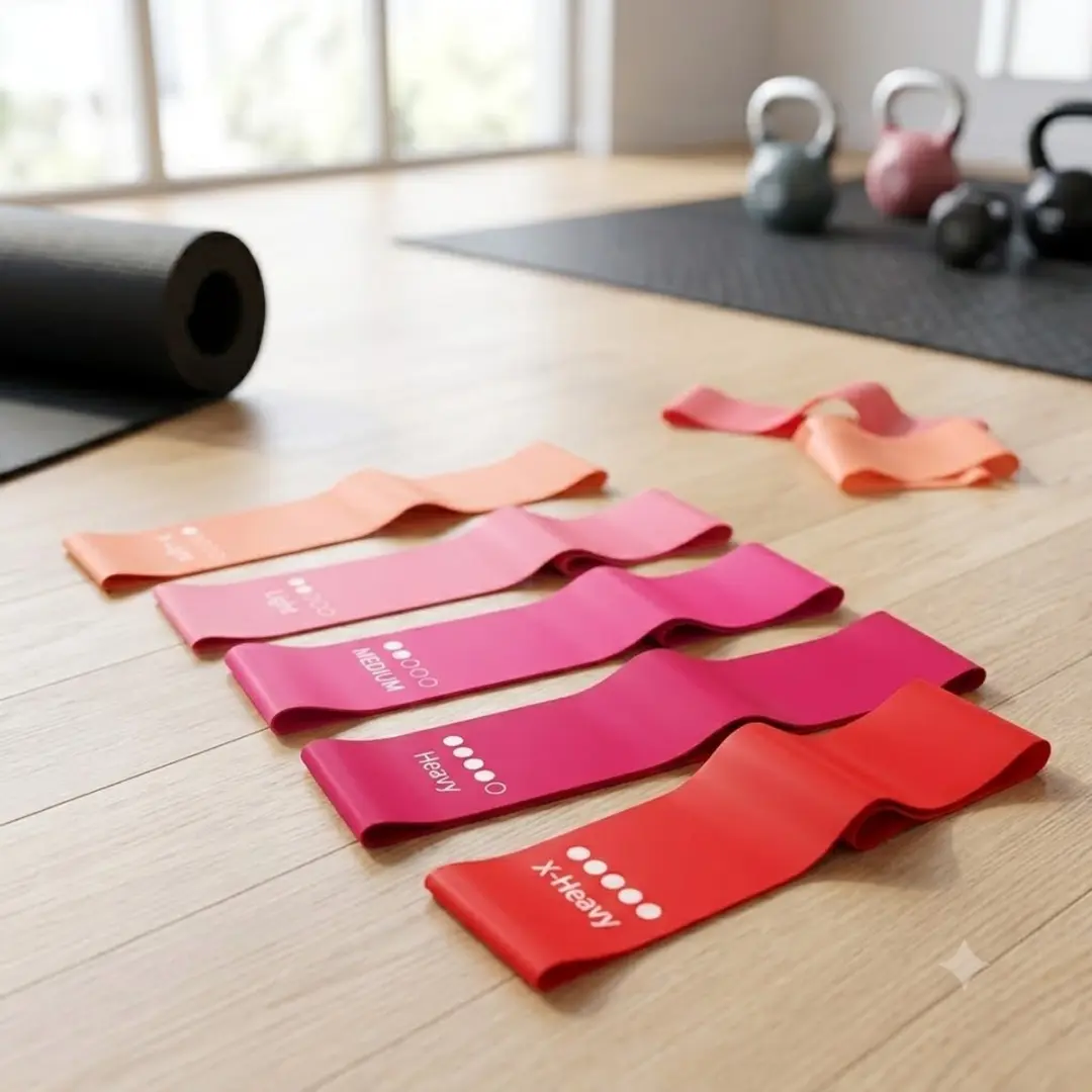 NUVEX Roze Fitnessbanden Set 5 Stuks - 5 Weerstandsniveaus