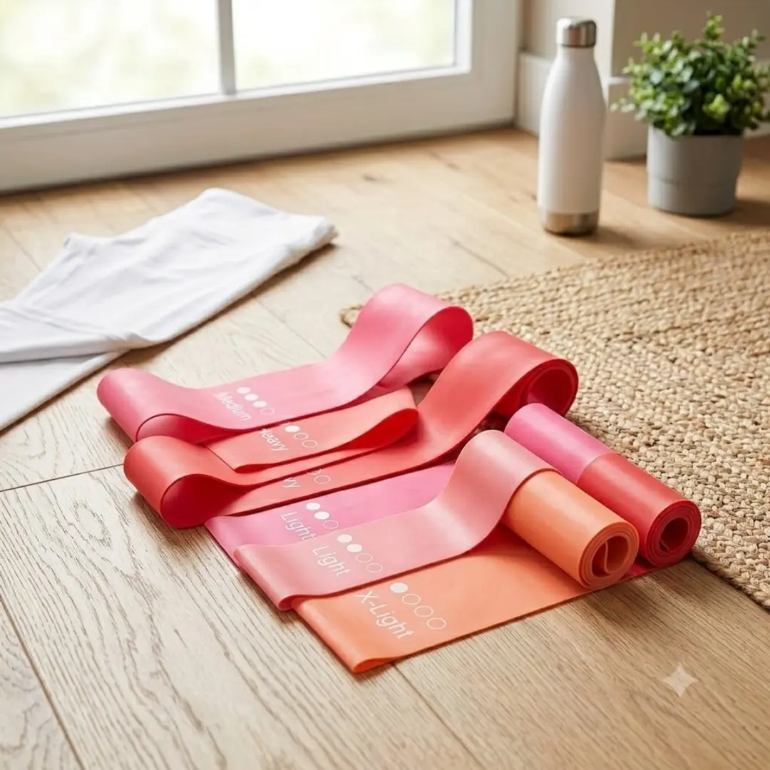 NUVEX Roze Fitnessbanden Set 5 Stuks - 5 Weerstandsniveaus