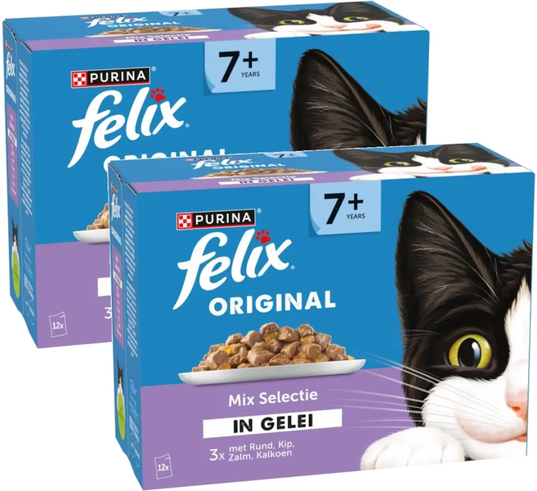 Felix Original Senior 7+ Mix Selectie Gelei Kattennatvoer 2040g