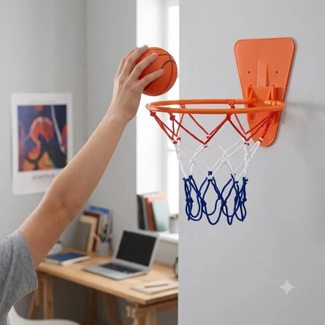 NuveX Wandmontage Mini Basketbalring 34cm - Oranje