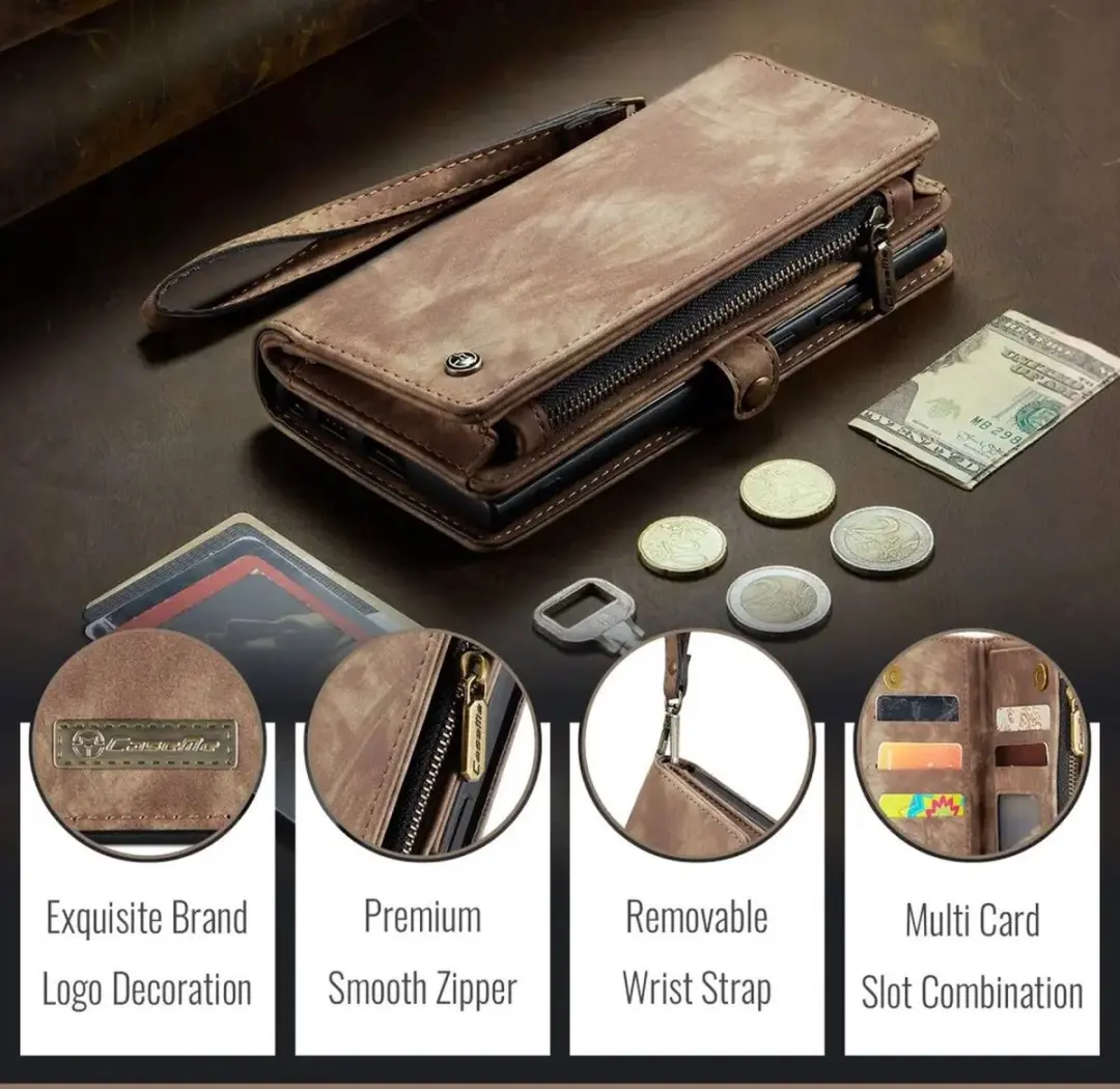 Caseme 008 iPhone 16/17 Book Case & Portemonnee - Bruin