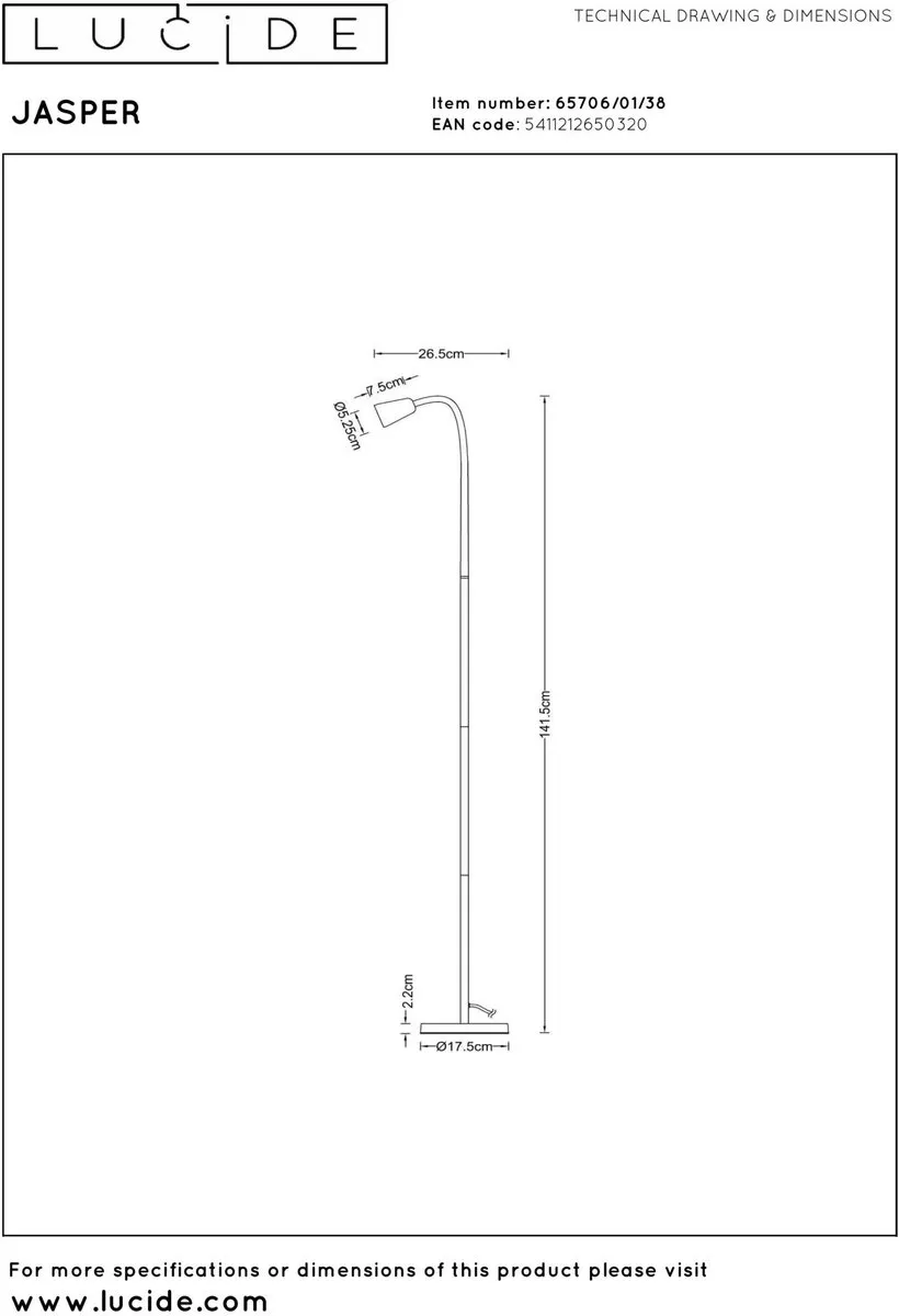Lucide Jasper Leeslamp GU10 - Beige