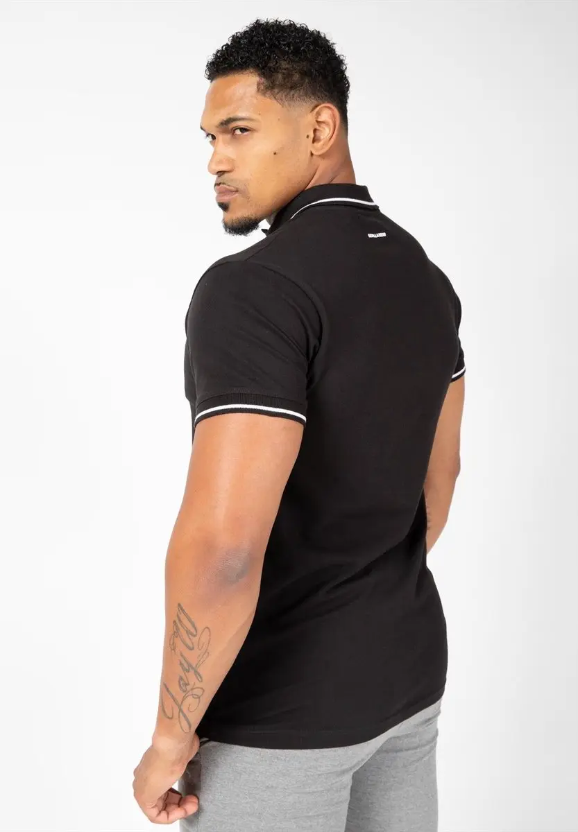 Gorilla Wear Delano Polo Shirt Heren M - Zwart/Wit