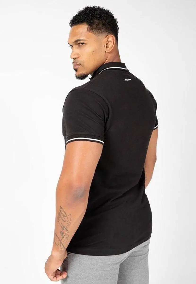 Gorilla Wear Delano Polo Shirt Heren M - Zwart/Wit
