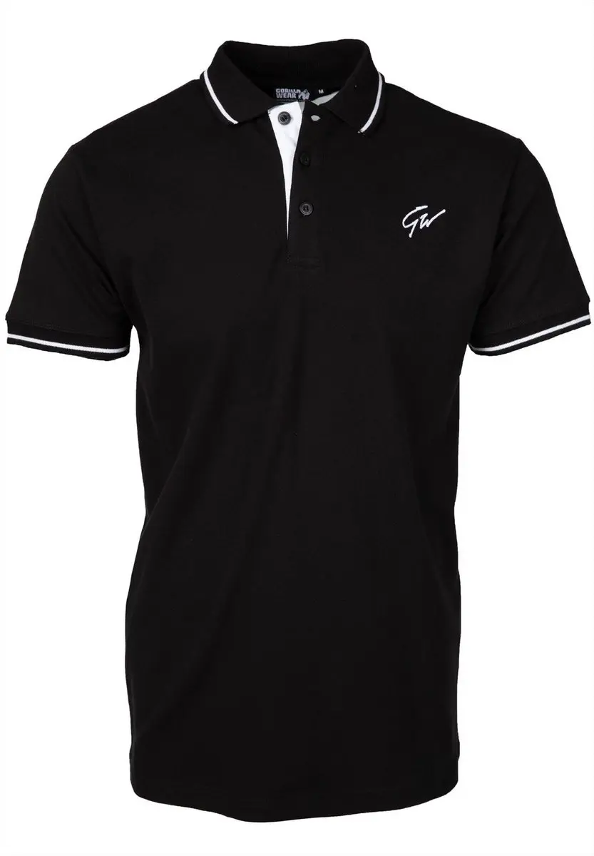 Gorilla Wear Delano Polo Shirt Heren M - Zwart/Wit