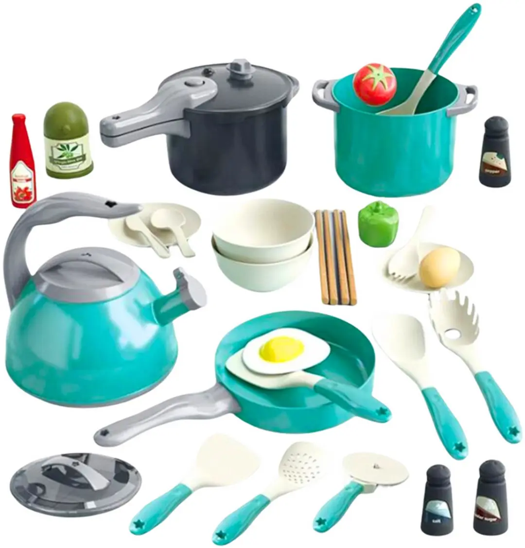 Lean Toys Kinderkeuken Set 33-delig - Blauw