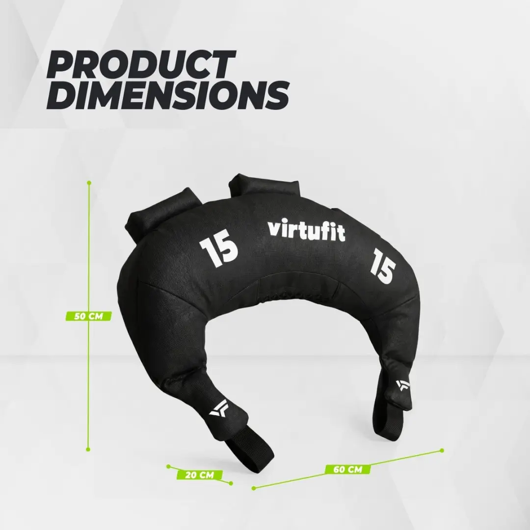 Virtufit Bulgarian Bag 15kg - Zwart - afbeelding 6 van 6