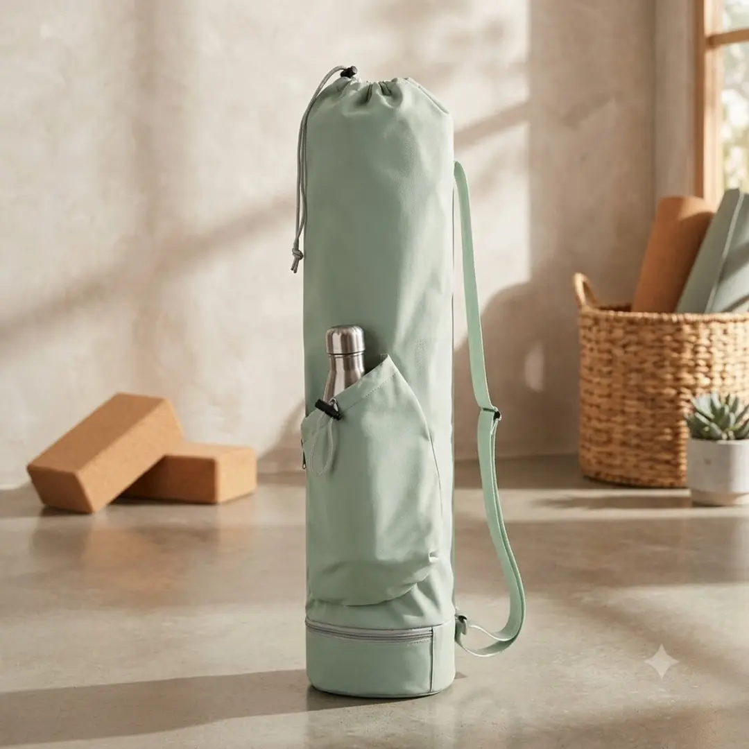 NUVEX Groene Yogamat Tas - Crossbody Sporttas met Waterfleshouder