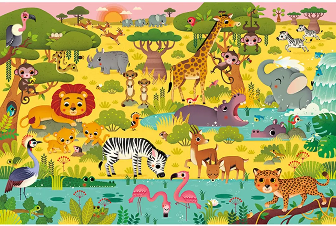 Apli Kids Junior Jungle Observatiepuzzel 60 Stuks - Meerkleurig