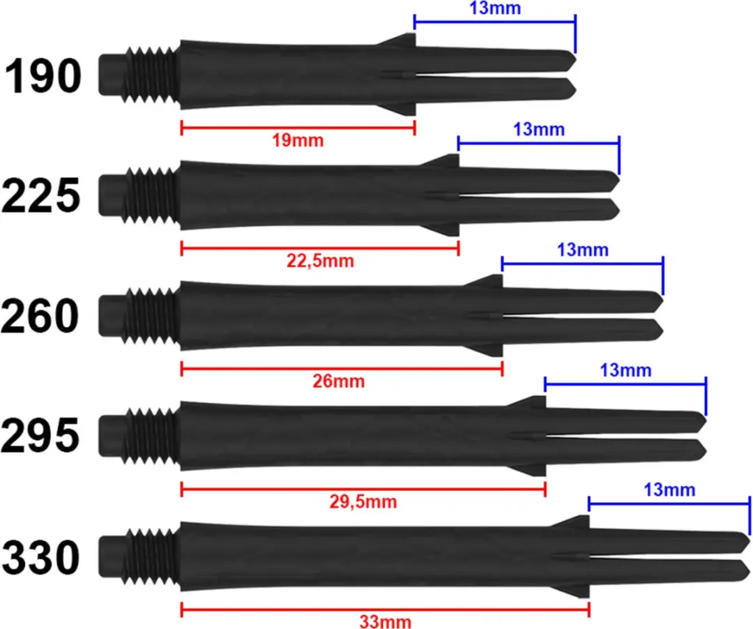 L-Style L-Shaft Locked Carbon 2-Tone Red Dart Shafts