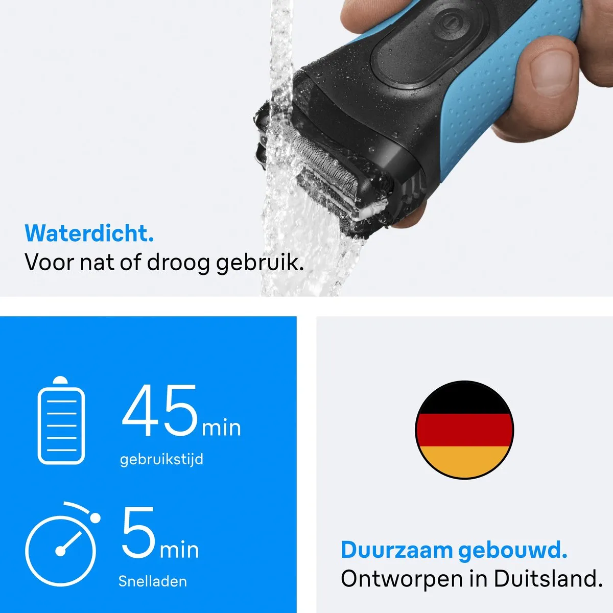 Braun Series 3+ 3040S Scheerapparaat - Blauw - afbeelding 6 van 6
