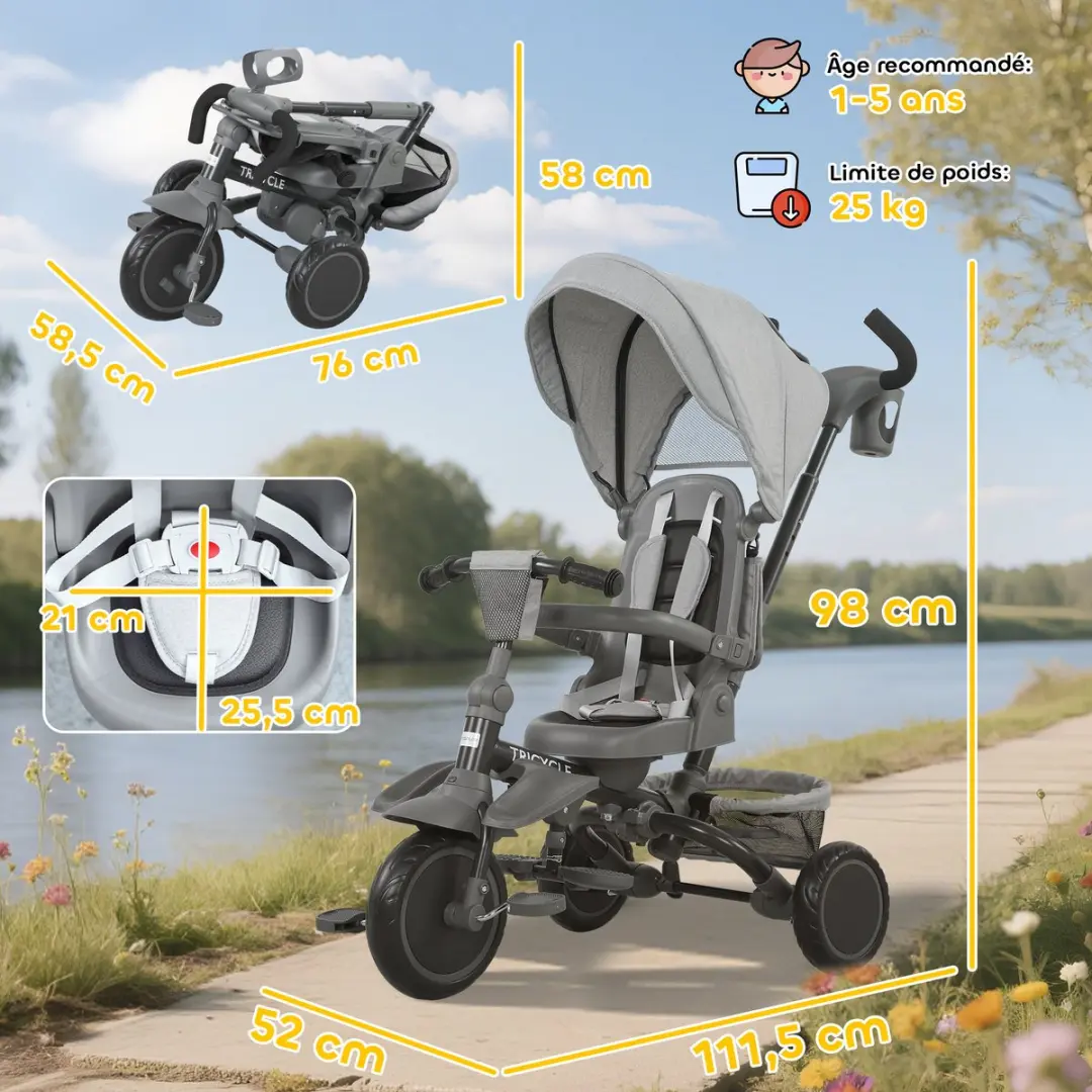 ECTEATOY Driewieler 6-in-1