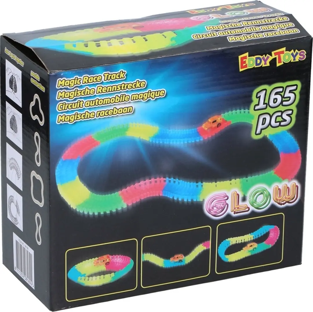 Eddy Toys Racebaan Glow In The Dark 165-delig - Multicolor