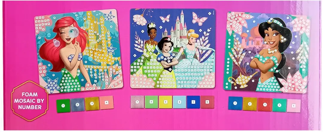 Disney Princess Mozaïek Art Diamond Painting - 3 Kaarten Roze