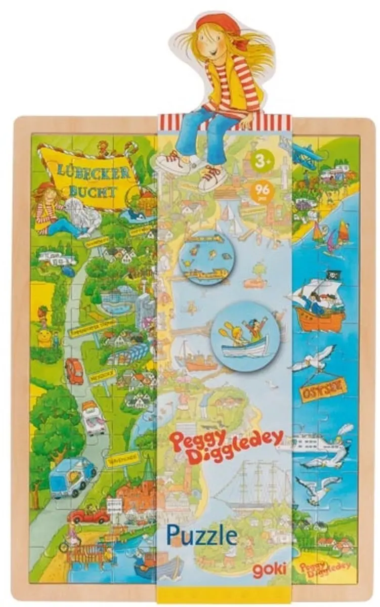 Goki Peggy Diggledey Houten Kinderpuzzel 96 Stuks - Meerkleurig