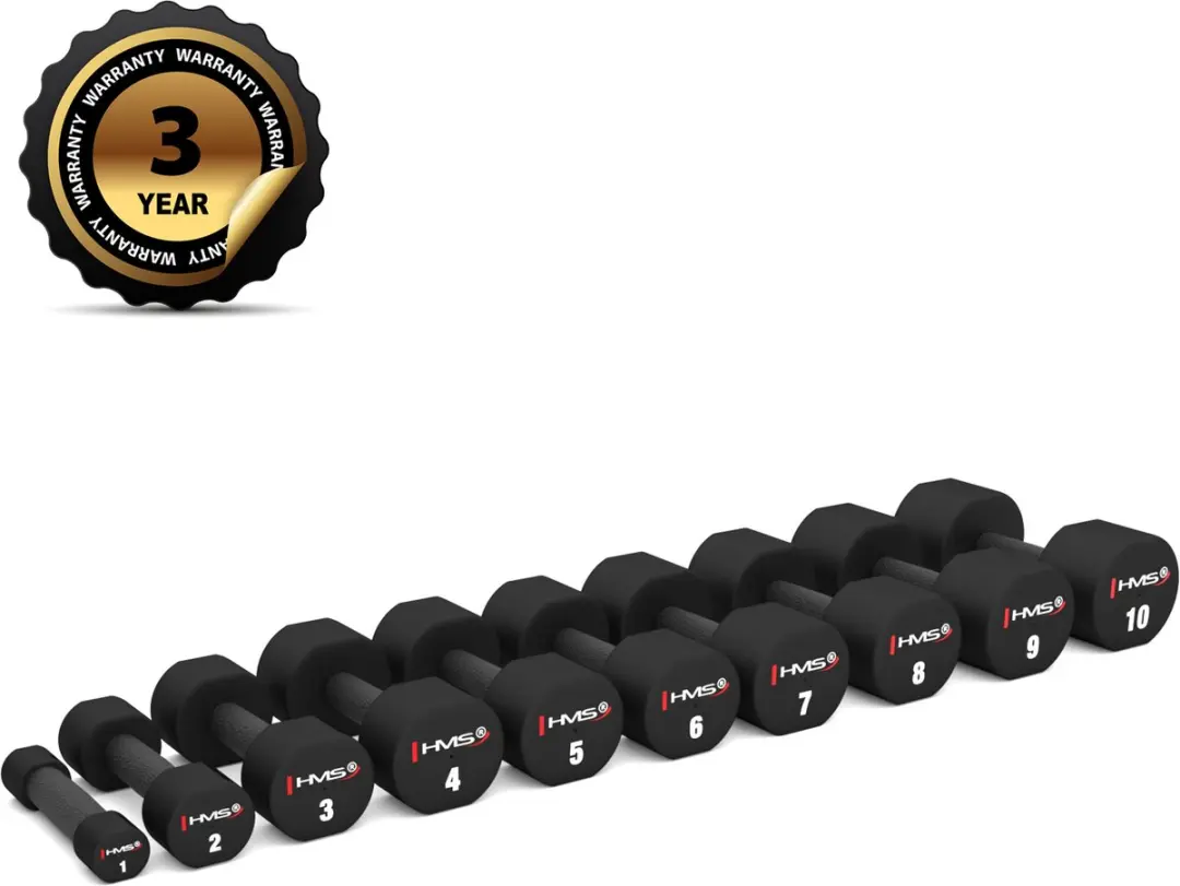 HMS TPU-houders 2x10kg Hantels - Zwart