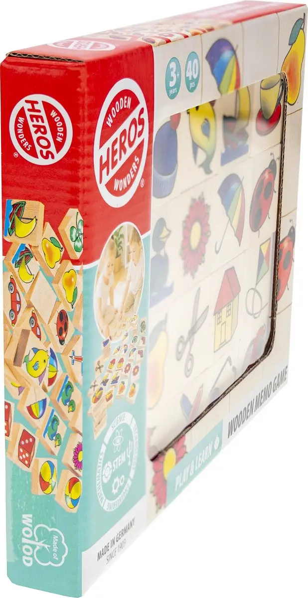 Heros Houten Memospel HE0012 - 40 Stuks - Educatief